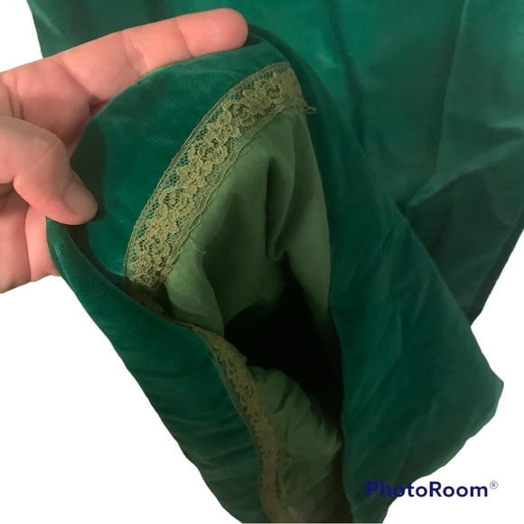 Vintage Green Velvet Long Dress size XS Look at pictures - Picture 4 of 10